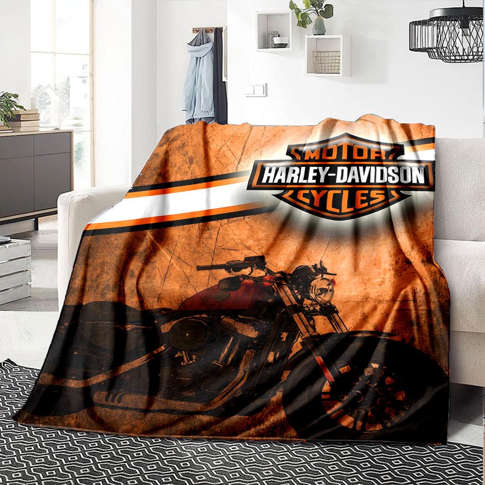 1 pezzo Coperta Harley-Davidson, Regalo, per Uomini e Donne, Coperta Morbida, Buona per Divano Letto Divano Viaggio, Coperta Leggera in Flanella
