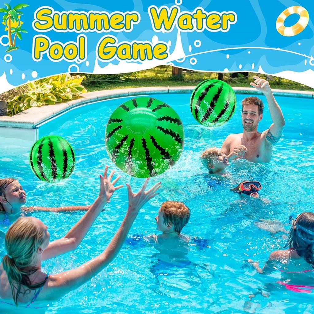 Watermelon‑Shaped Inflatable Beach Balls, Pool Toys for Summer Party Activities