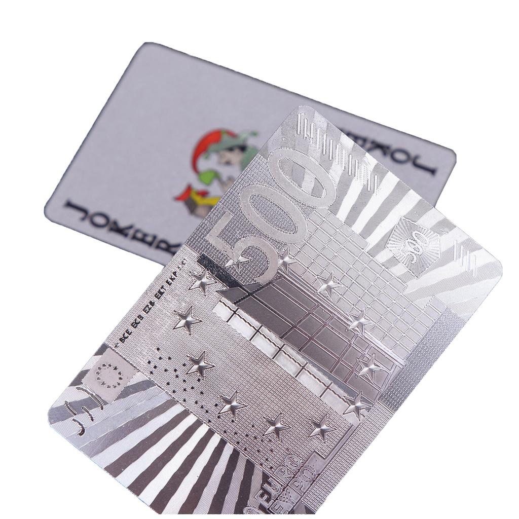 New Silver Foil Playing Cards, Waterproof Plastic Poker Card Set, Holiday Party Gift Collection, Casino Style Game Cards