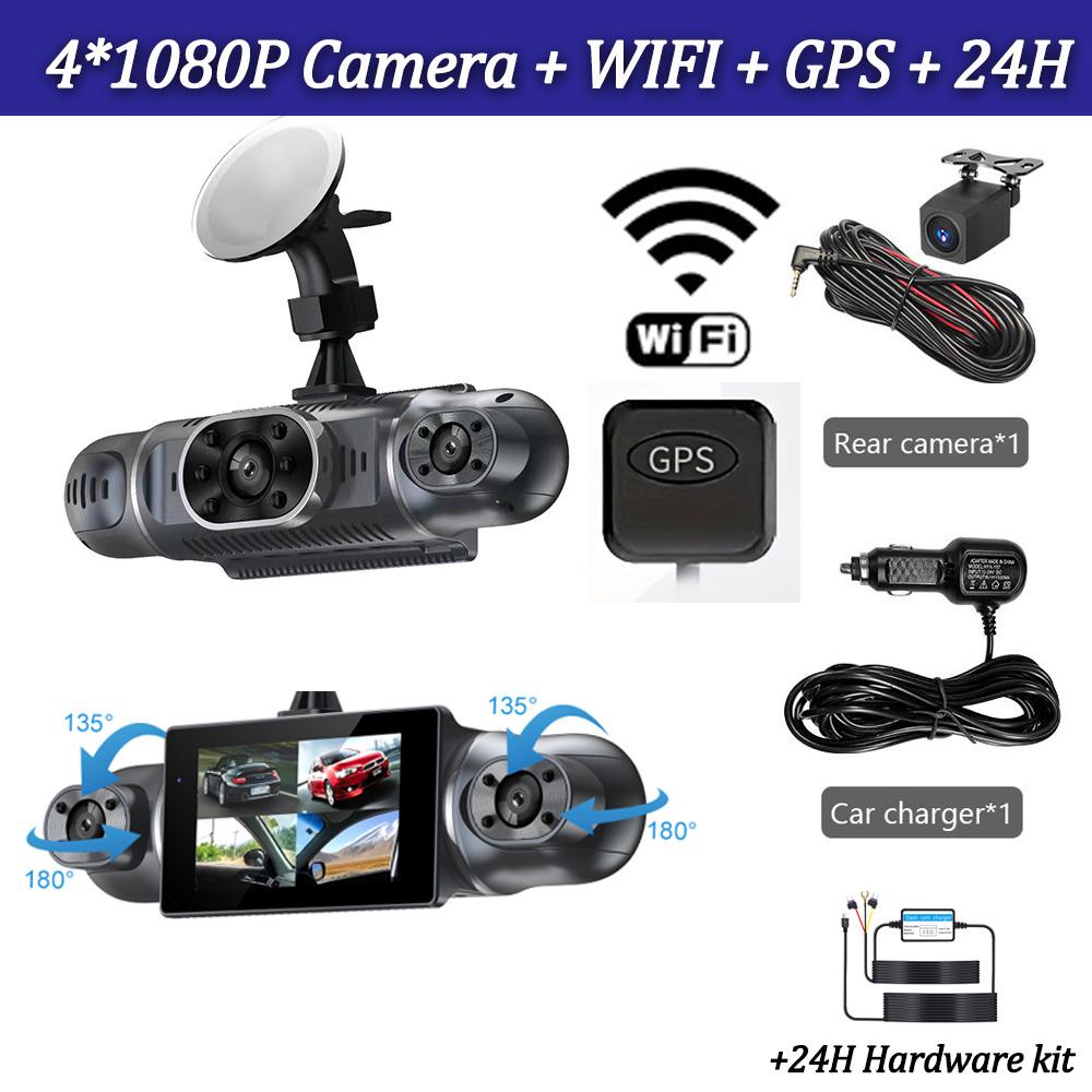 4*1080P Car DVR 360 Degrees Video Recorder WIFI GPS APP Control Dash Cam 24h Parking monitor Night Vision Rear View camera
