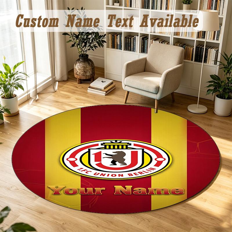 Round Rug Custom NameUnion Berlin FC Pattern Non Slip Carpet Home Floor Decor
