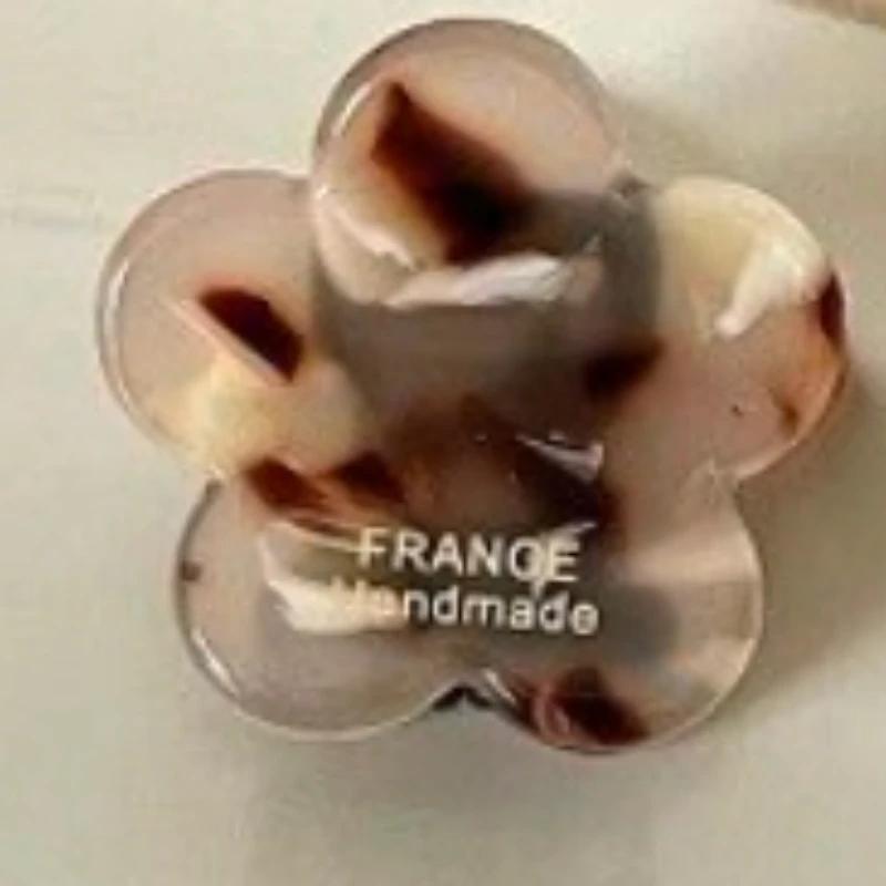 French-style Acetate Small Flower Hair Clip for Women Cute Korean Half-ponytail Hair Clip Mini Simple Bang Clip Retro Hair Clip
