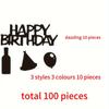 100 Stück Geburtstag Buntes Konfetti Dekorationen Papier Ballon & Hut Ausschnitte Tischstreu Happy Birthday Dekoration Partyzubehör