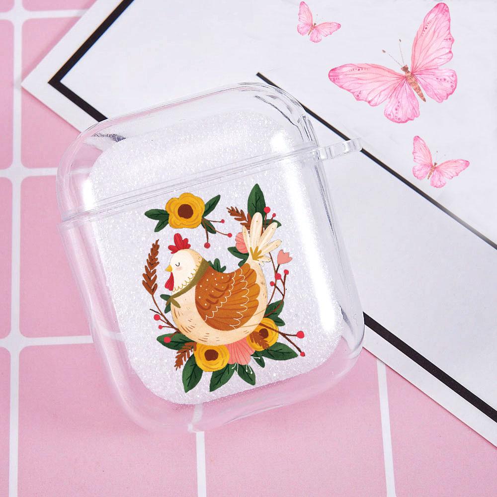 Flower Birds Case for Airpods 2 1 Cover Wireless Bluetooth Eaphone Cover Cute Lovers Couple Soft TPU Airpods Case Cover Coque