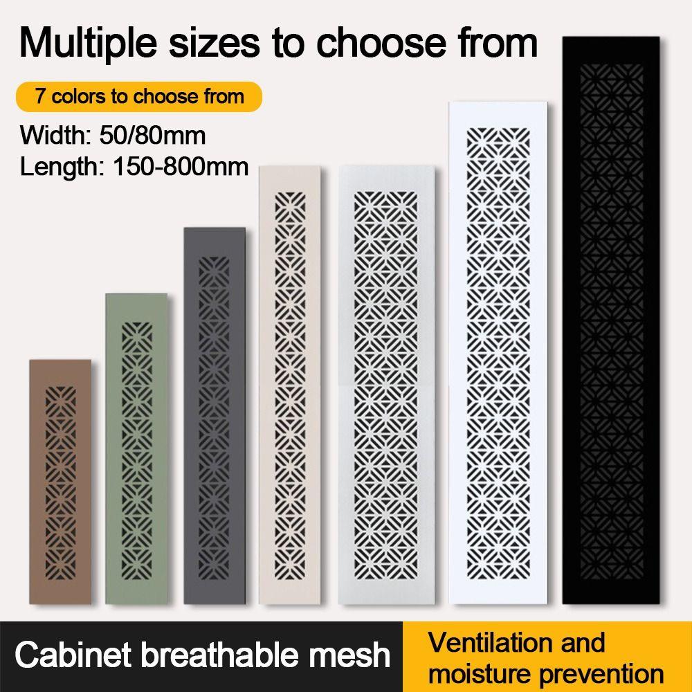 Aluminum Alloy Vents Cover Rectangle Louver Ventilator Grille Cover 50/80mm Wide Breathable Mesh Hole Ornaments