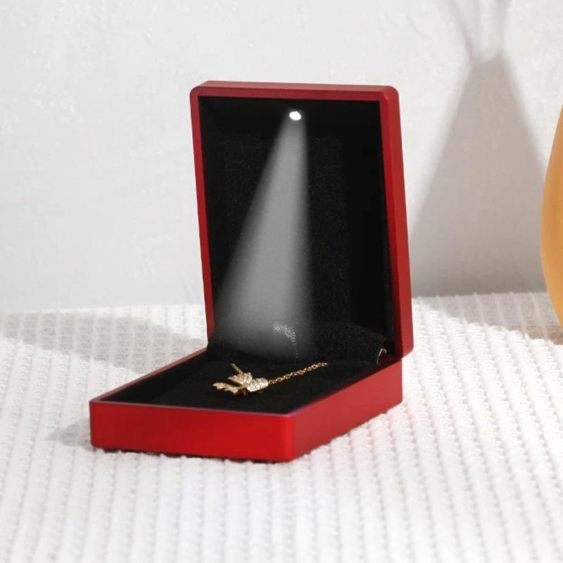 Creative Heart-shaped LED Diamond Ring High-end Illuminated Necklace Gift Boxes Proposal Gift Packaging Jewelry Boxes
