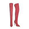 Fashion Silver Black Rhinestone 12cm High Heel Long Boots New Fashion Show Shiny Diamond Pointed Women's Over The Knee Boots Size 34-46