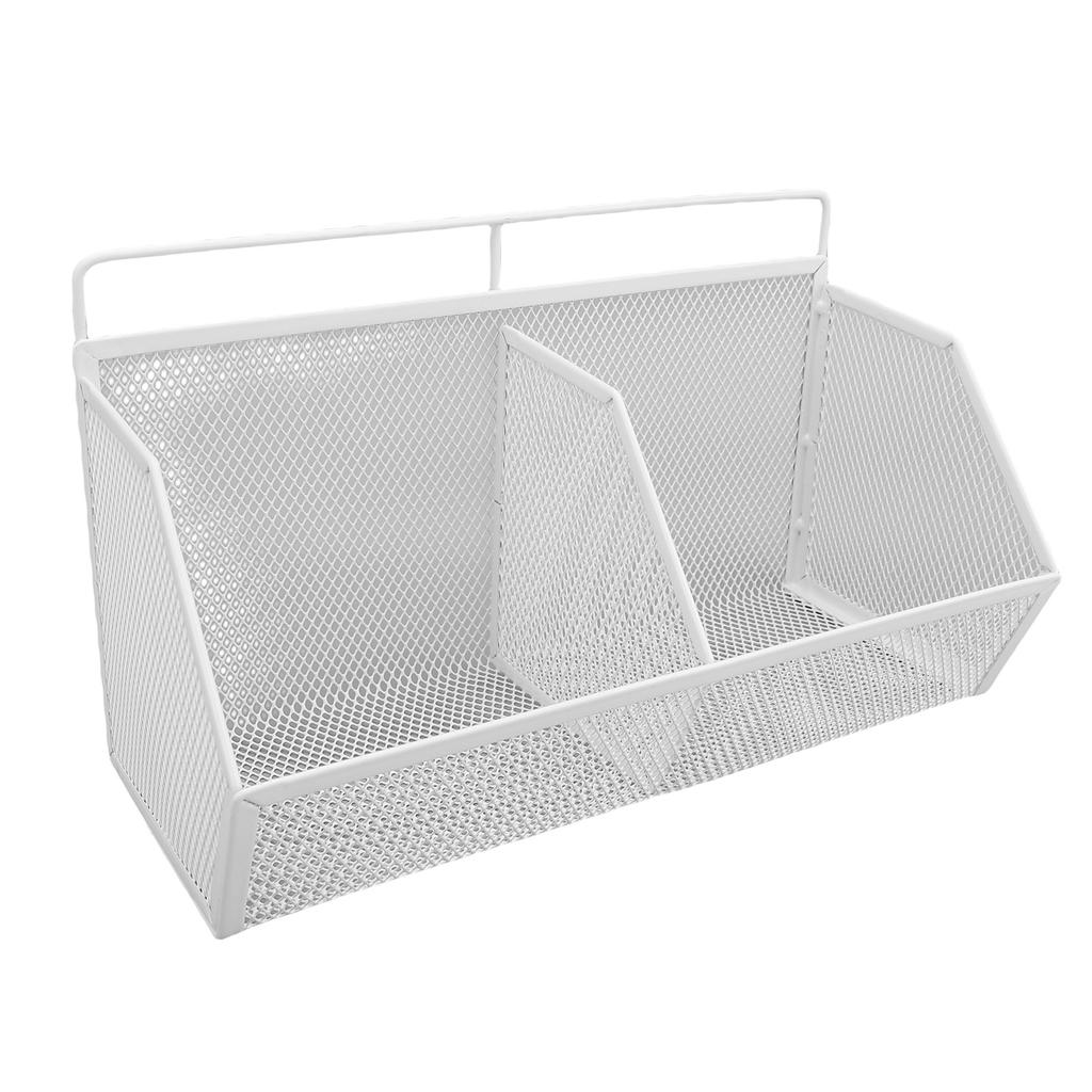 Hanging Kitchen Basket Adhesive Non Drill Wall Mounted Small Wire Storage Food Pantry Bevel 2 Grid