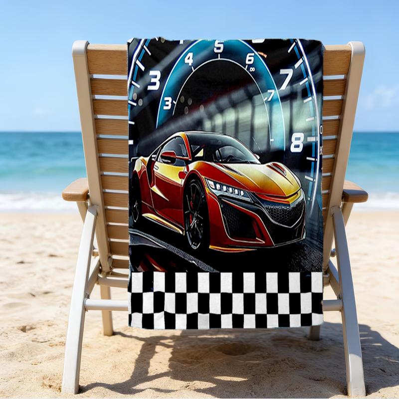 Ultra-weiches Strandtuch mit Rennsport-Thema, ideal für Pool - Camping, Tauchen - Perfekter Reisebegleiter, Lebendiges Strandtuch.