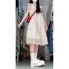 Summer New Round Neck Small Flying Sleeve Dress Women's Niche Fresh Loose and Thin Vest Skirt