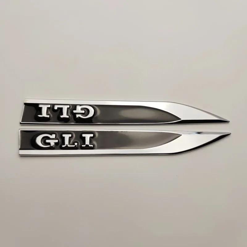 For VW VOLKSWAGEN 2026 New 1Pairs 3D Metal Car GLI Logo Letters Front Side Fender Badge Emblem Sticker For VW Sagitar Jetta GLI