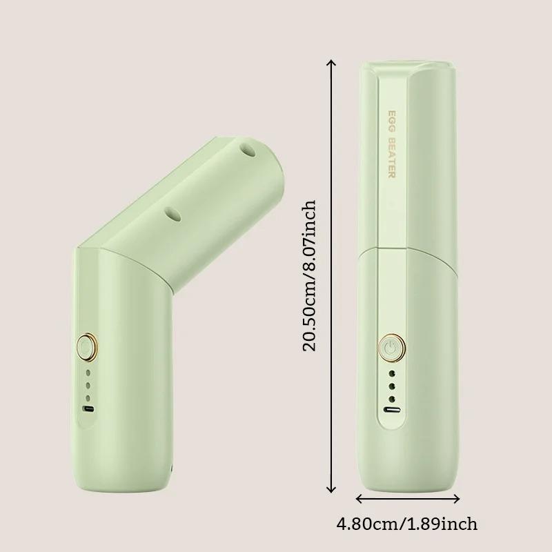 Kabelloser Eierschläger Elektrischer Faltbarer Lebensmittelmixer Wiederaufladbarer Handmixer Haushalt Kuchen Sahneschläger Zwei Rührköpfe