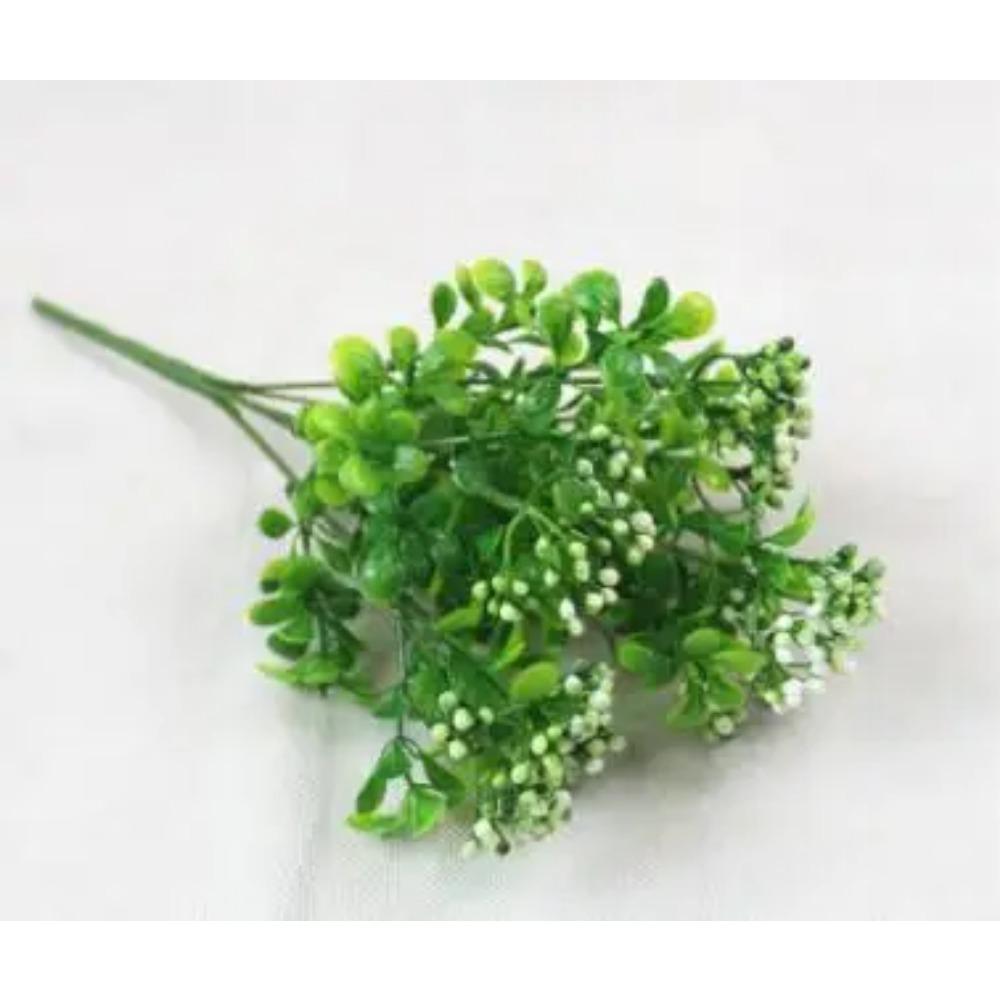 YO CHO Artificial Plants Plastic Twigs Green Grass Fake Plants Twigs Leaves Grass Flower Arrangement Wedding Party Home Decor