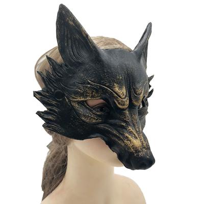 PU 3D Wolf Masker Halloween Dierlijk Gezicht Bedekking Mardi Gras Carnavalsfeest Kostuum