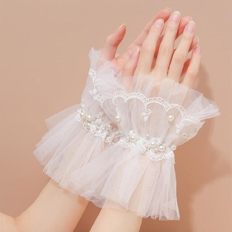 Wrist Pleated Organ Oversleeve Tulle Fingerless Lace Sleeve Emptiness Fakes Cuffs Clothing Accessories