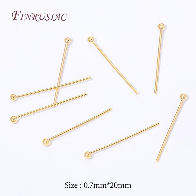 18K Gold Plated Ball Head Pins,Long Stem Beading Pins For Jewelry Making,DIY Craft Jewelry Findings,Earrings Accessories