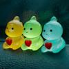 Cute Small Dinosaur Hug Heart Car Ornaments Night Glowing Luminous Dashboard Decor Car Home Ornament Decoration 10/1pcs