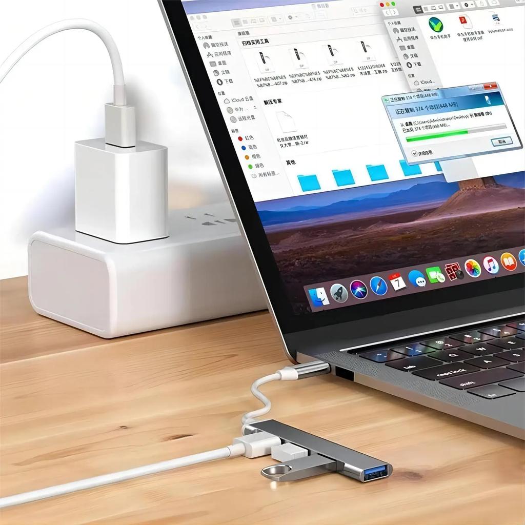 4 Ports USB C Docking Station Type C HUB USB 3.0 HUB 5Gbps High Speed Transmission USB Splitter Adapter OTG for Laptop