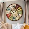European Creative Wall Living Room Clock Silent Wooden Wall Clock Stylish Modern Quartz Wall Retro