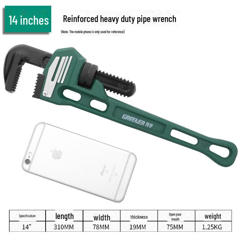 Green Forest Heavy Duty Quick Pipe Wrench: 18-Inch & 24-Inch Clamps for Water Pipes & Rebar