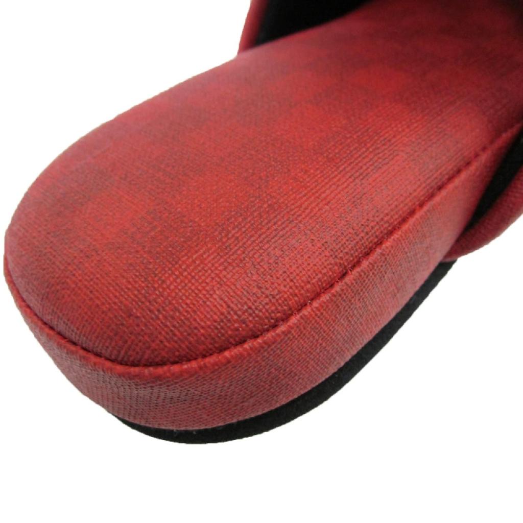 Medium Checker Senko Antibacterial Vinyl Slippers for Guests and Professional Also Recommended for and Hospitals [Red, (Inner Dimensions Approx.