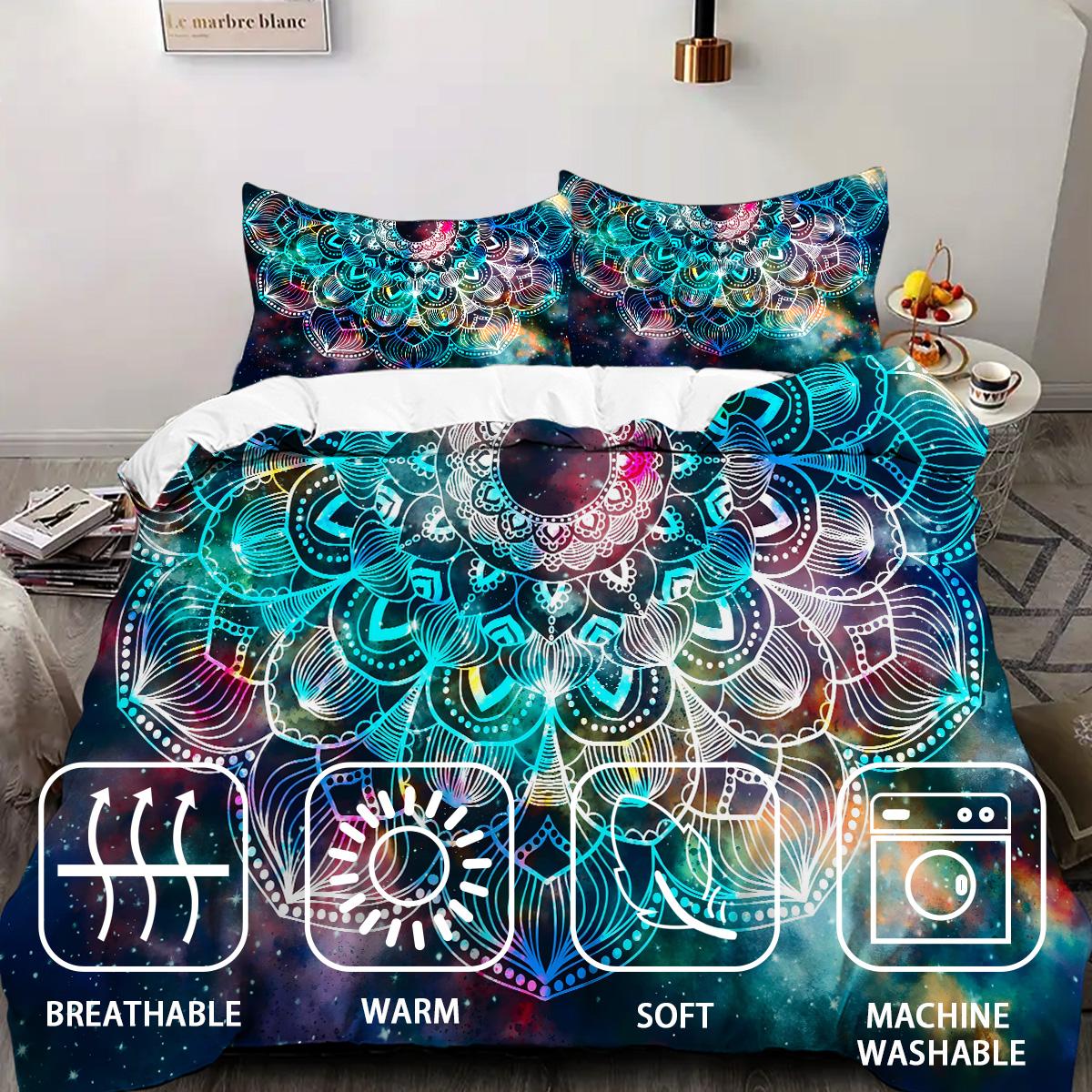 

Psychedelic Boho Pattern 3D Print Duvet Cover Fashion Bohemian Style Luxury Bedding Set Soft Comfortable Quilt Cover Pillowcase 135x200cm 2pcs