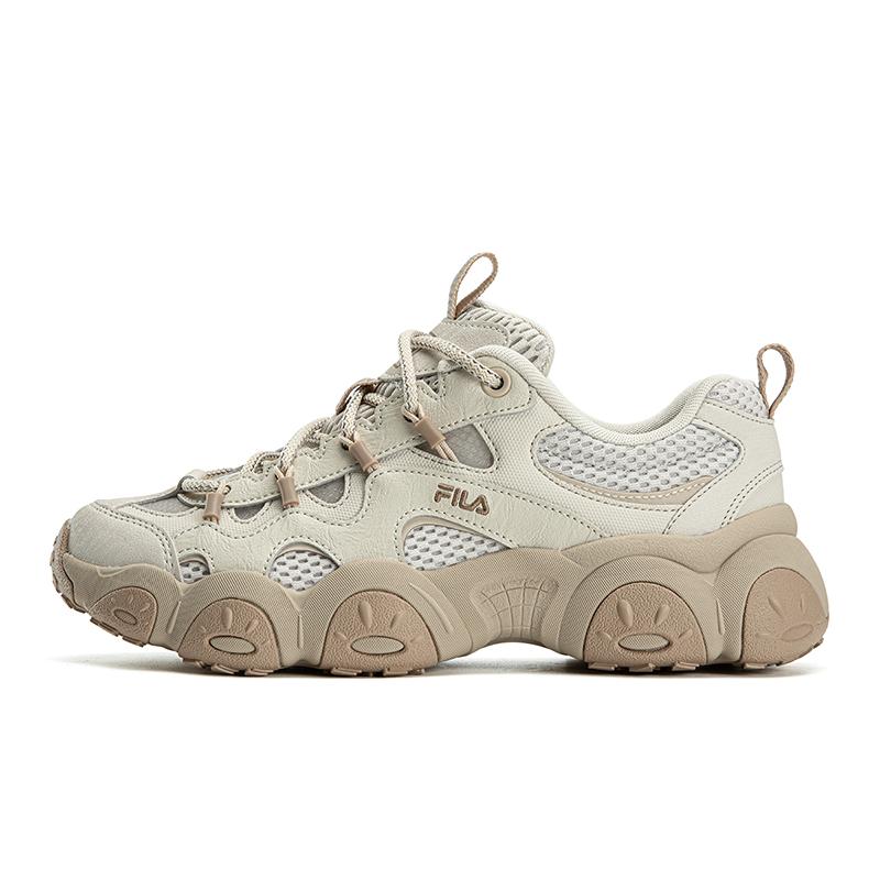 FILA FLUID 7 Abrasion Resistant Lightweight Breathable Low top Chunky Sneakers Women's White Swan Gray F12W632103FWA