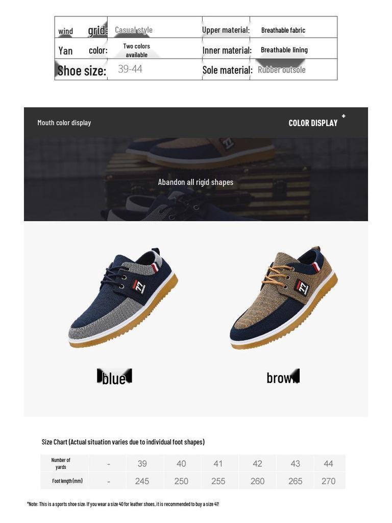 2025 Men's Breathable Canvas Lace-up Casual Shoes for Middle-aged and Elderly
