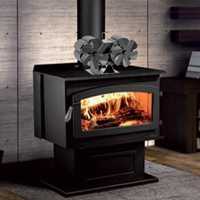 Ventilator pentru sobă pe lemne 12 pale Ventilatoare pentru sobă Acționate de căldură Ventilator pentru sobă Negru Căldură șemineu Ventilatoare pentru plită acționate de căldură SF707T Ventilatoare pentru șemineu