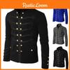 Casaco Gótico Steampunk Masculino Premium de Botões Duplos Para Atividades de Role Playing