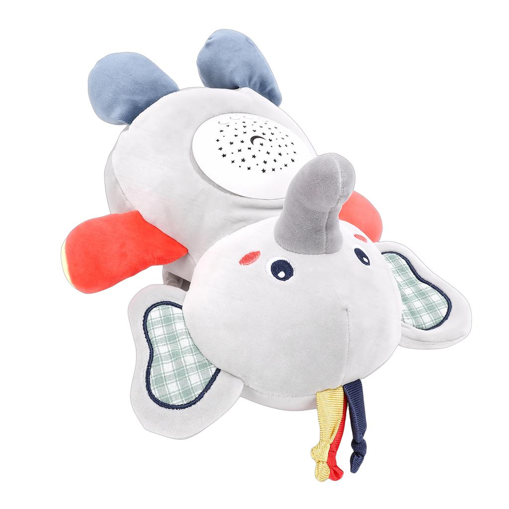 Soft Plush Stuffed Elephant Soother Toy with Sound Light Music Baby Sleep Aid Soothing Elephant Plush Doll