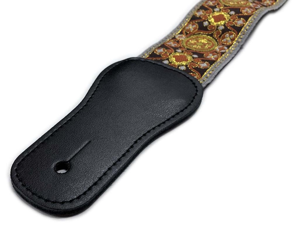 HOSCO Gitarrengurt Jacquard-Webart 5cm Braun 98-160cm/Breite STR-DG71-BR