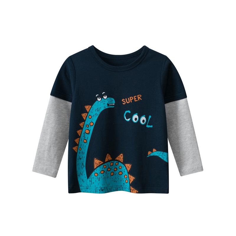 Children s Korean Style Cartoon Patchwork Long Sleeve Autumn Top 90 cm