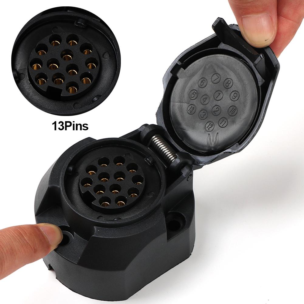 7/13Pin 12V Trailer Wiring Socket Towbar Towing Converter Durable Plug Socket Adapter Protector Connections for Caravan Truck