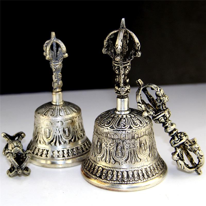 Tibetan Buddhist Meditation Bell and Dorje Set  Shiplies Extra Loud Multi-Purpose Hand Call Bell