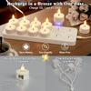 12-Piece Plug-in Remote-Controlled Timer-Adjustable Simulation Flickering Tea Lights White