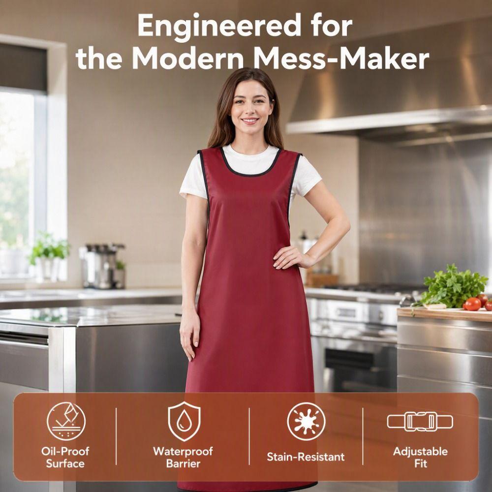 Waterproof Kitchen Cooking Apron Oil-proof Women's Pinafore Sleeveless Work Apron Cooking