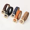 Stylish Women's Square Buckle Leather Belt - Fashionable Korean Design