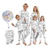 Hand-painted Parent-child Outfit- Print Round Neck Parent-child Long Sleeve Long Pants Home Clothes Suit