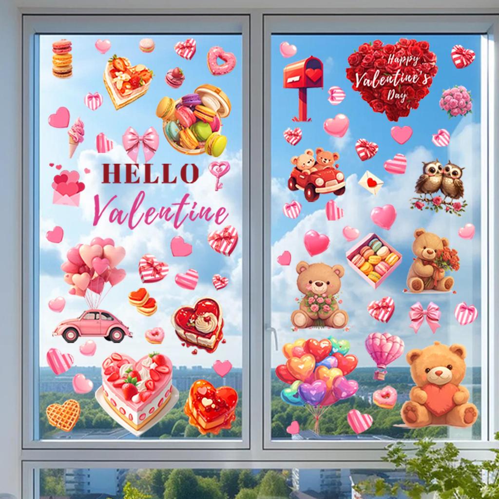 Kunshangpin Heart Diamond Double-Sided Glass Sticker - Removable & Adhesive-Free