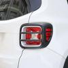 Car Metal Rear Tail Lights Taillights Decoration Cover Trim Tail Lamps Guard Cover for Jeep Renegade 2016 Up,  Black