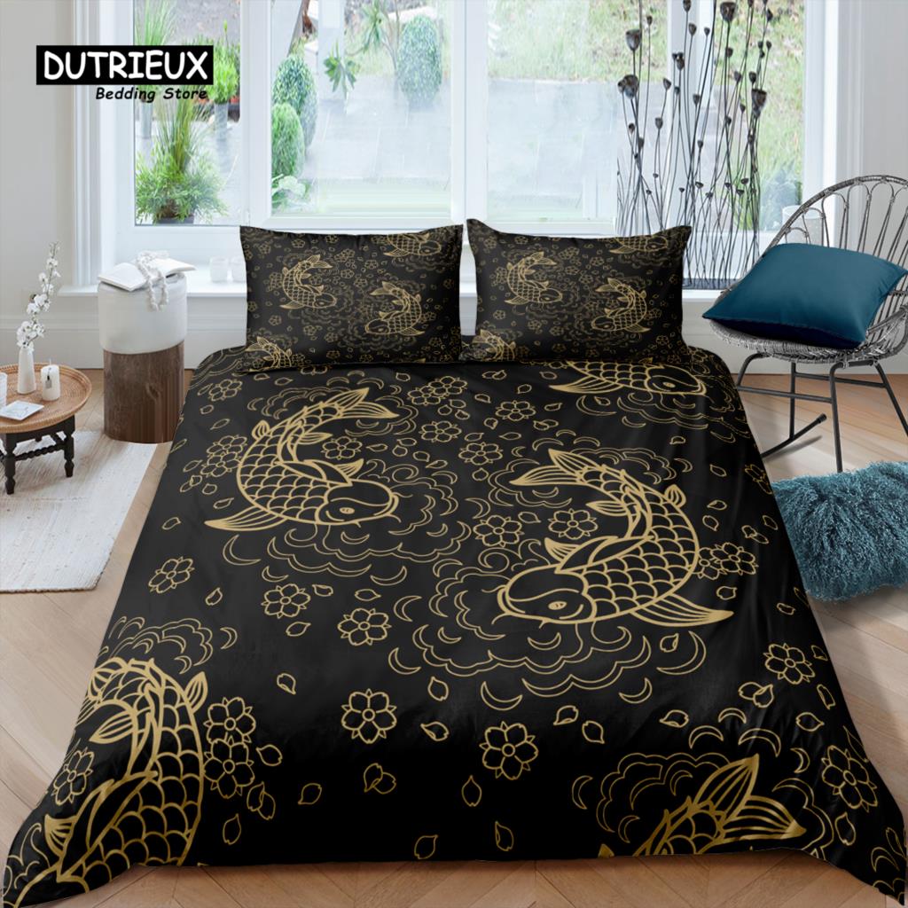 

Home Living Luxury 3D Fish Bedding Set Girl Duvet Cover Set Pillowcase Kids Bedding Set Queen and King EU/US/AU/UK Size EU single(135x200cm)