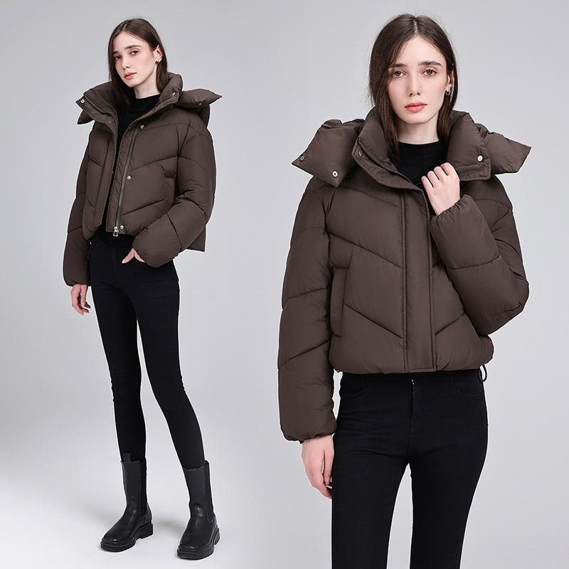 Womens Short Hooded Winter Puffer Coat Loose Fit Warm Cotton Jacket Petite Girls