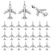 80Pcs Tibetan Style Alloy Pendants Passenger Airplane Cadmium Free & Lead Free Antique Silver 22x15x3mm Hole: 2.5mm
