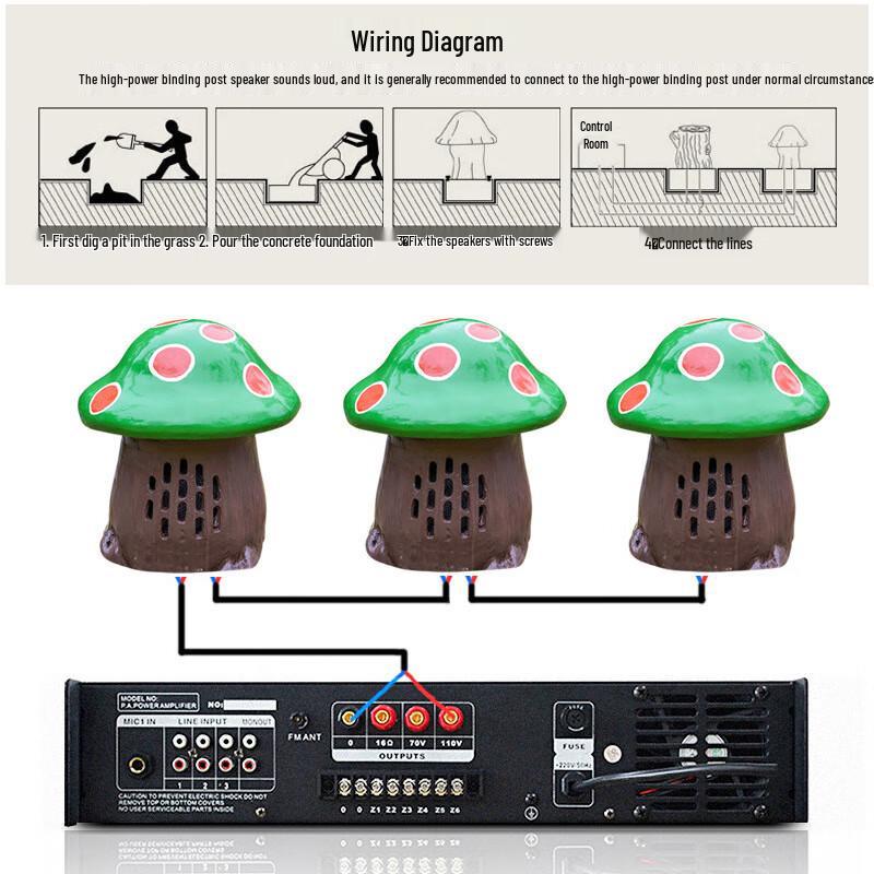 QIASHENG Outdoor Landscape Rock Speaker CN Plug (adapter Included) (CN Version)