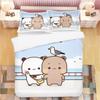 Housse de couette et taies d'oreiller motif panda et ours de dessin animé mignon Bubu Dudu, parure de lit kawaii, housse de couette douce et taies d'oreiller, pour garçons, simple, double, queen et king size.