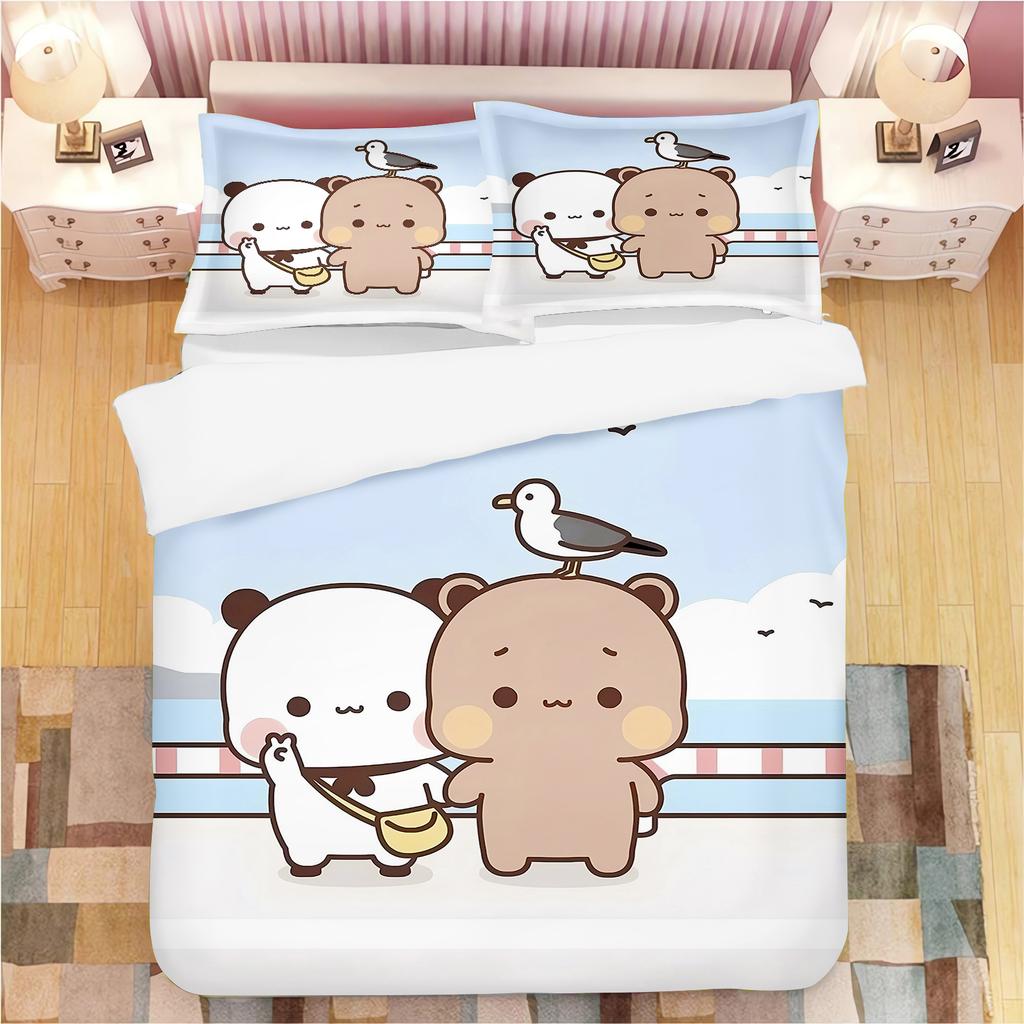 Schattige Bubu Dudu Cartoon Beer Panda Dekbedovertrek Kawaii Beddengoedsets Zachte Dekbedovertrek en Kussenslopen Eenpersoons/Tweepersoons/Queen/King Jongens