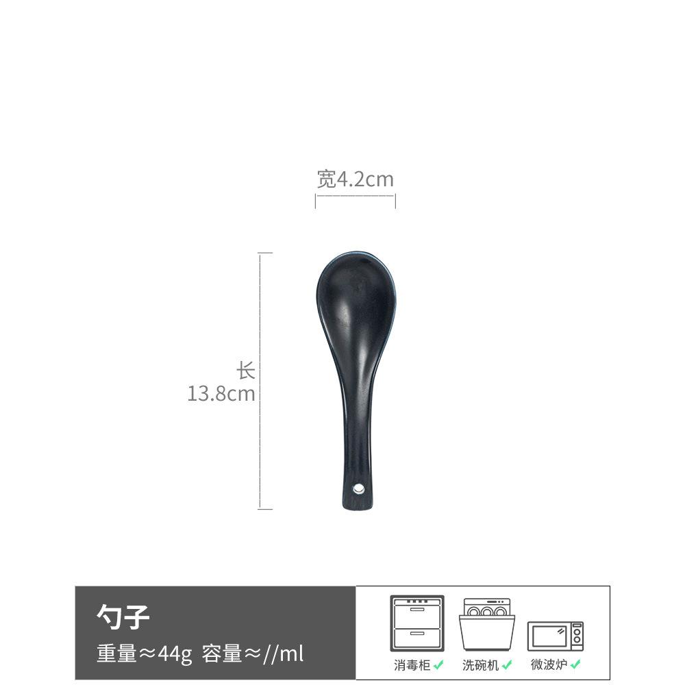 Бытовая однотонная керамическая ложка, практичная столовая ложка, ложка для еды, ложка для питья, ресторанная ложка, маленькая ложка