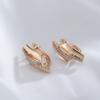 Unique Innovative  Rose Gold Drop Earring For Women Luxury Geometry Elegant Bar Natural Zircon Fashion Daily Jewelry