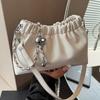 Solid Color Simple Fashion Pleated One-shoulder Crossbody Bag Summer New Foreign Style Casual Bag